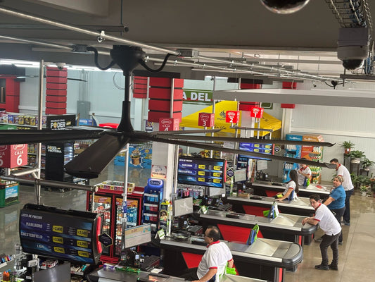 Ventiladores HVLS para supermercados: más confort, menos energía